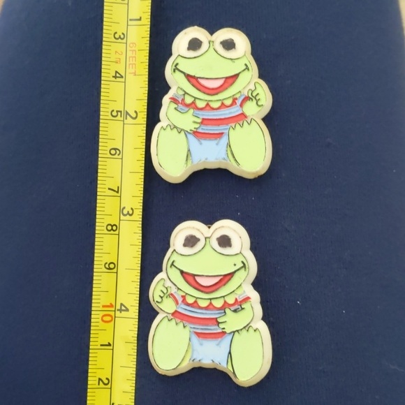 Set of Vintage "Muppet Babies" Kermit Barrettes - Picture 6 of 8